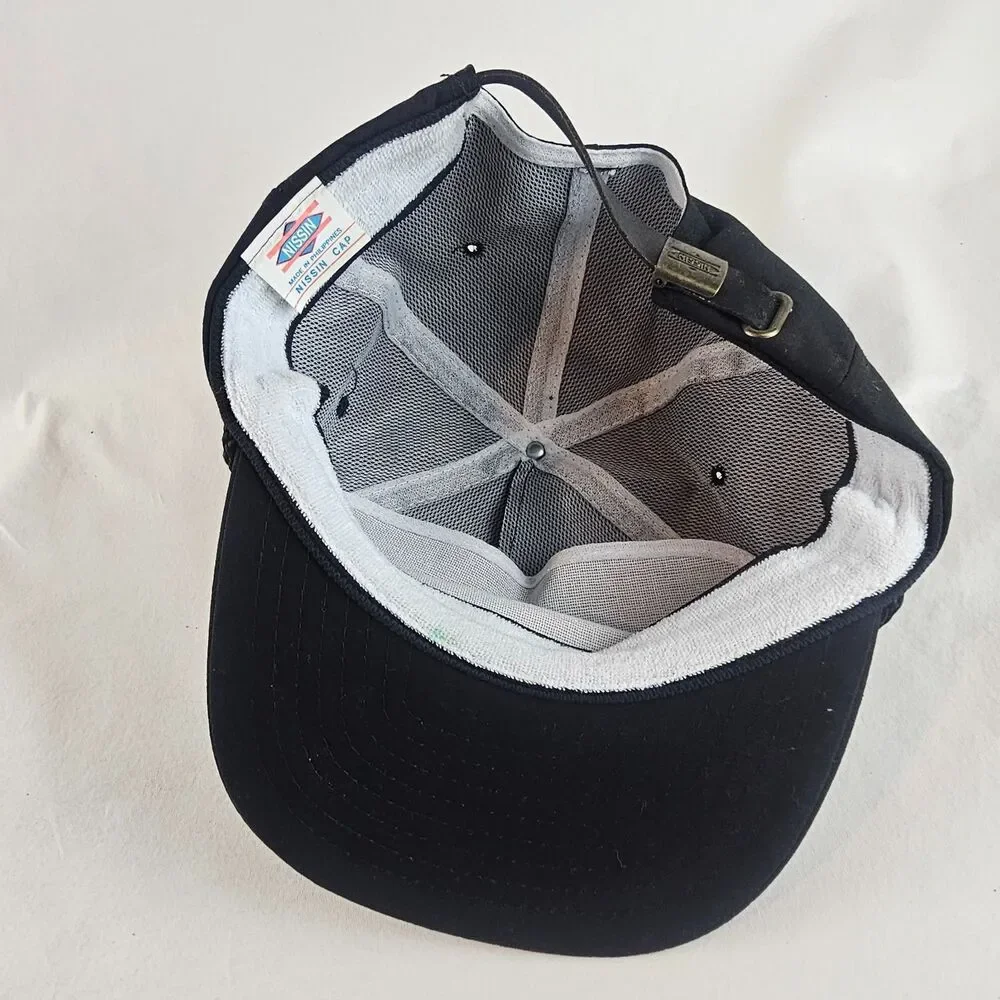 Duct Tape Pro Hat Black Strapback Rope Cap Nissin Made in Philippines Vintage